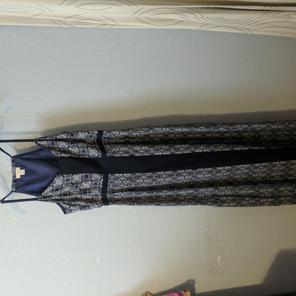 JCrew Blue tribal print maxi dress